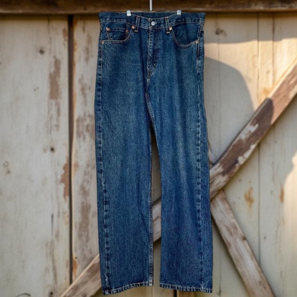 Levi's Classic ICONIC 505 Straight Fit Denim Jeans EUC DRK/MED wash Genuine